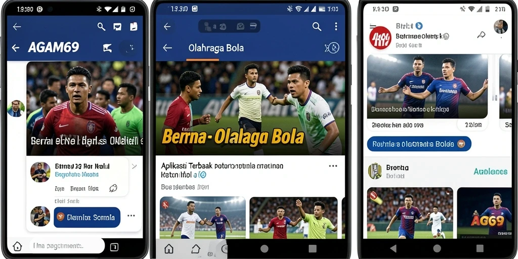 Antarmuka AGAM69 yang menarik dengan berita olahraga bola.