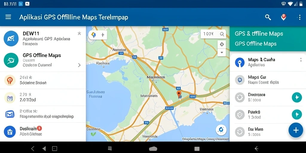 Antarmuka aplikasi DEWI11 menampilkan peta GPS offline yang jelas dan mudah digunakan.