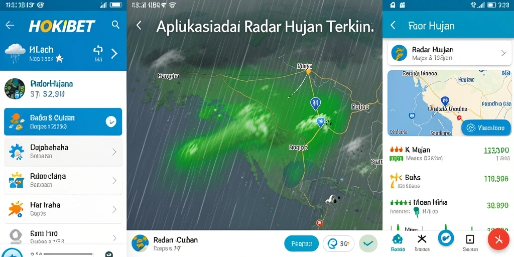 Antarmuka HOKIBET menampilkan radar hujan yang akurat dan informatif.