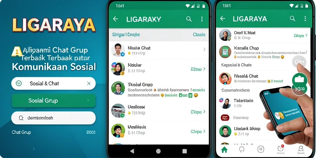 Antarmuka LIGARAYA menunjukkan fitur Chat Grup yang interaktif dan menarik.
