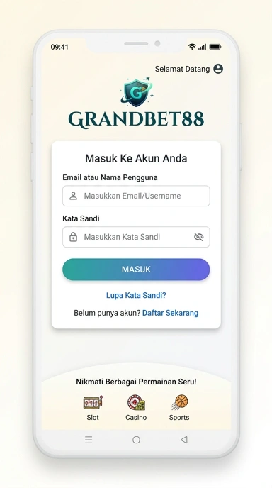 Tampilan halaman login grandbet88